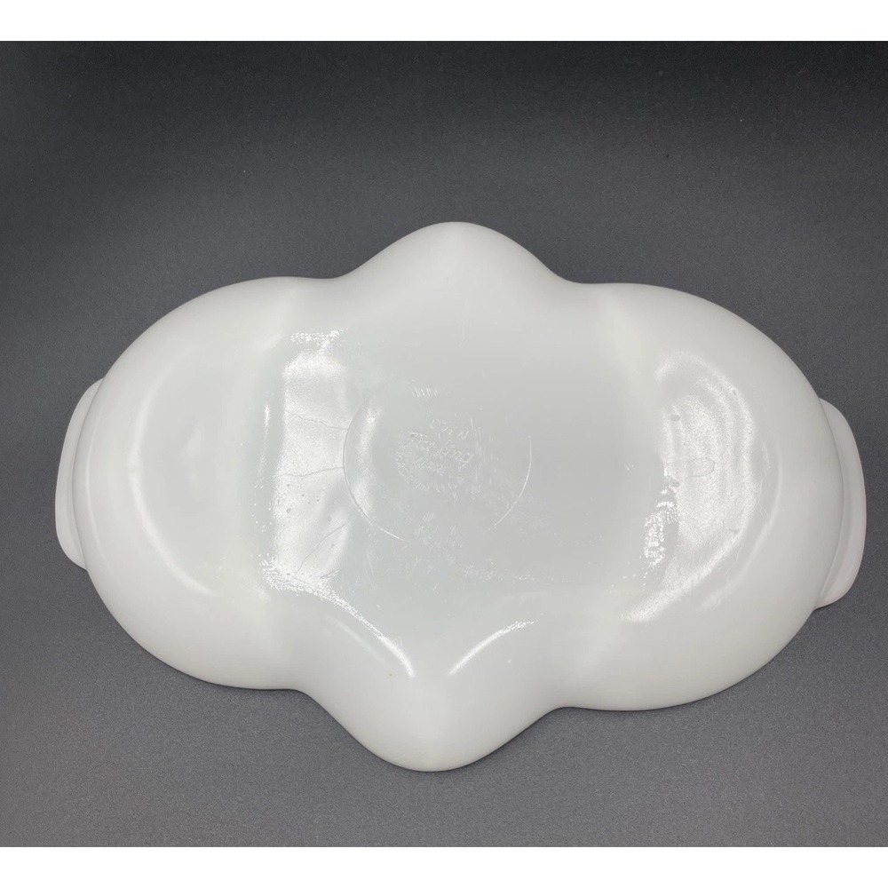 Vintage Fire King Milk Glass Divided Dish Cottage-MCM Gold Trim Oven Serve - Picture 4 of 15